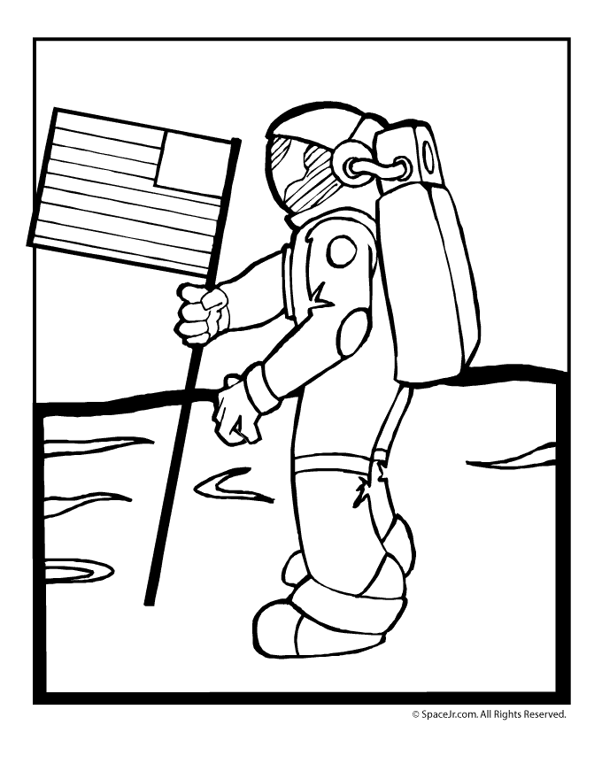 Plansa de colorat cu Astronaut 20 13